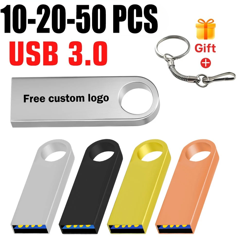 

10/20/50PCS/lot 4GB 8GB Pendrive 16GB Metal USB Flash Drive 32GB 64GB Memory Stick 128GB Free Customized Gift USB 3.0 Sticks