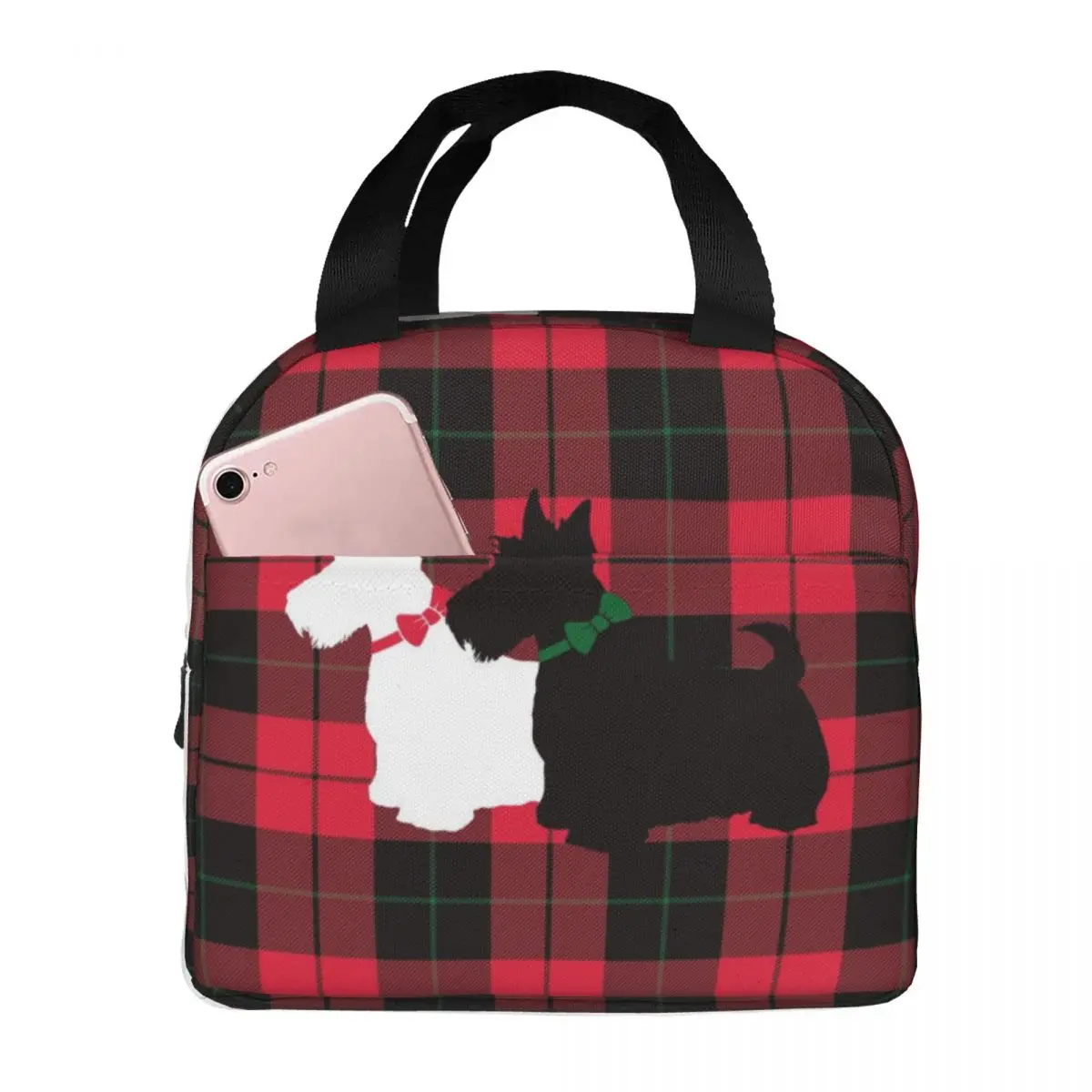 

Lunch Bags for Men Women Vintage Scottie Dog Thermal Cooler Waterproof Picnic Travel Scottish Terrier Tote Food Storage Bags