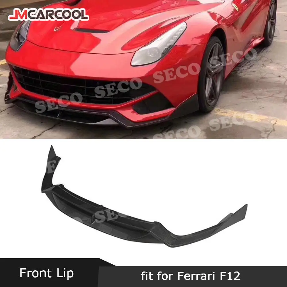 

JMCARCOOL Carbon Fiber Front Lip Spoiler Case for Ferrari F12 Berlinetta 2013 2014 2015 2016 FRP Bumper Protector Car Styling
