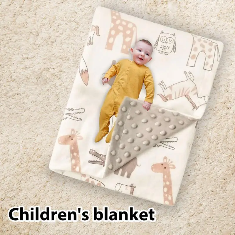 Kids Blanket Warm Throw Blanket With Dotted Backing Breathable Plush Blanket Double Layer Throws For Boys Girls 39.3 X 29.5 Inch