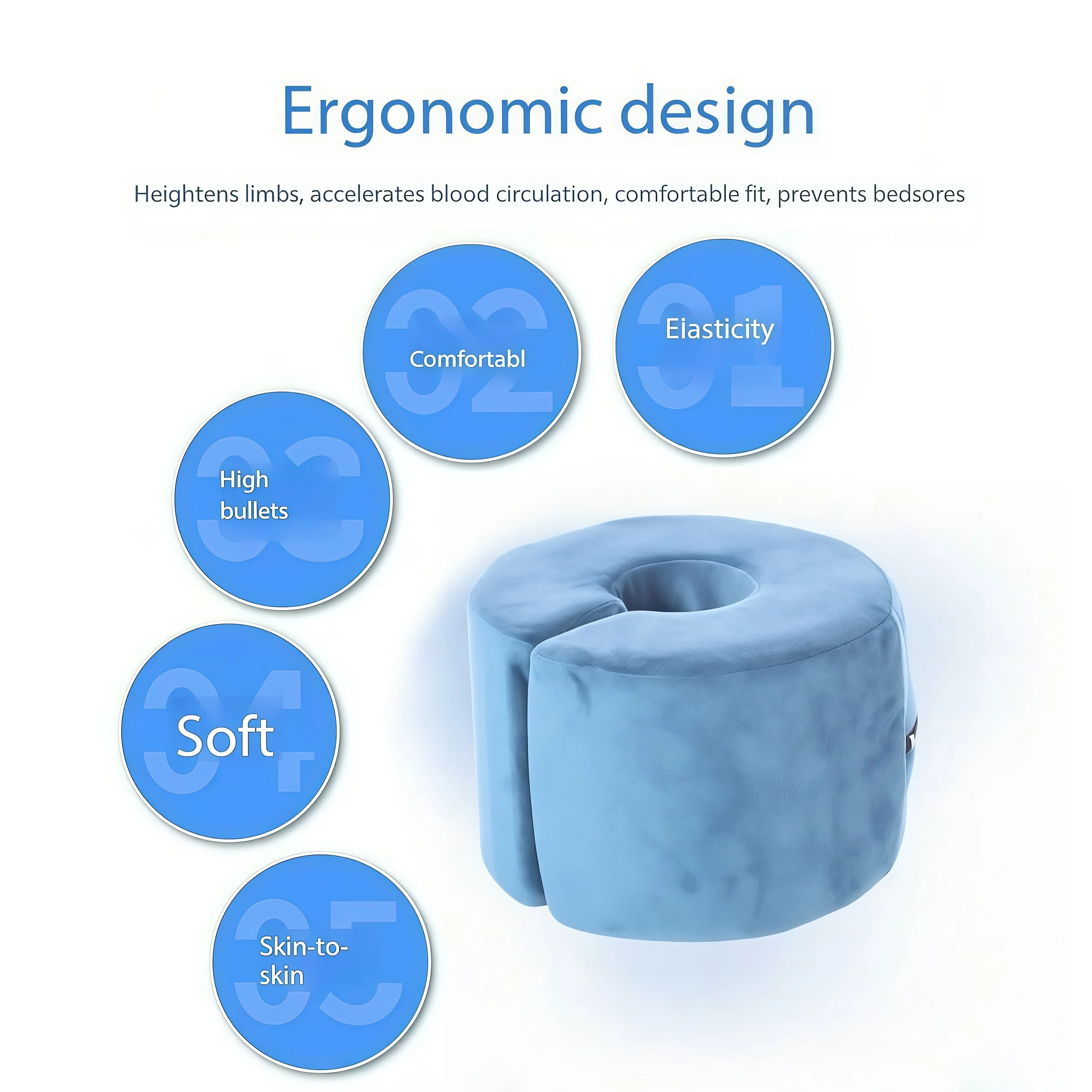 Soft sponge pillow for feet, heel pad, suitable for surgery and recovery, donut anti pressure ulcer pad