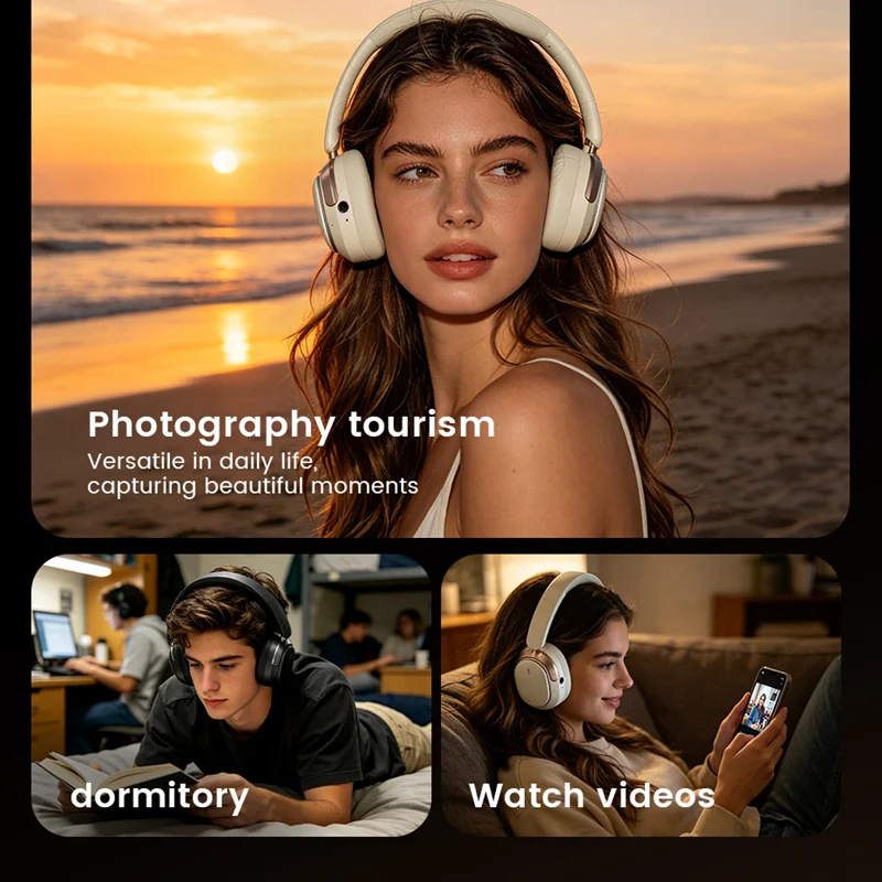 Intelligent Head Mounted Shooting Earphones AI Camera Recording Music Call Noise Reduction AI Translation Q&A Image Recognition