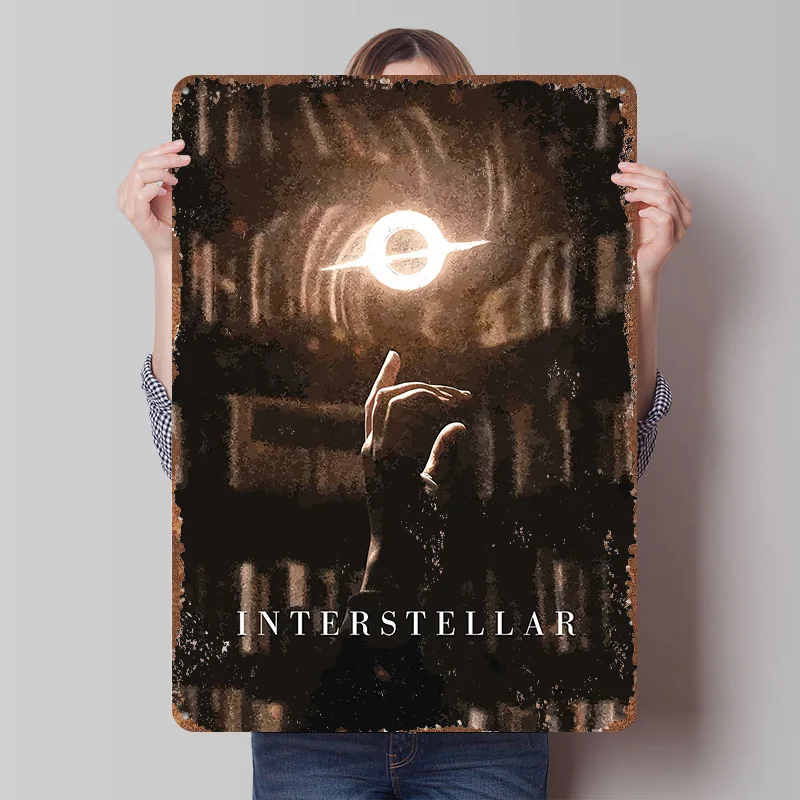 Interstellar Movie Art Metal Poster Customized Wall Art Retro Vintage Tinplate Signs for Man Cave Home Decoration Gaming House