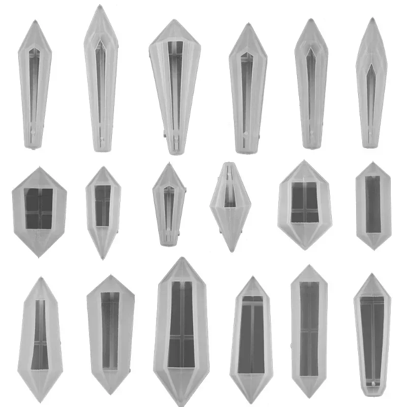 

6pcs DIY Crystal Pendulum Epoxy Resin Molds Necklace Pendant UV Resin Transparent Silicone Mould For Jewelry Finding Making Tool