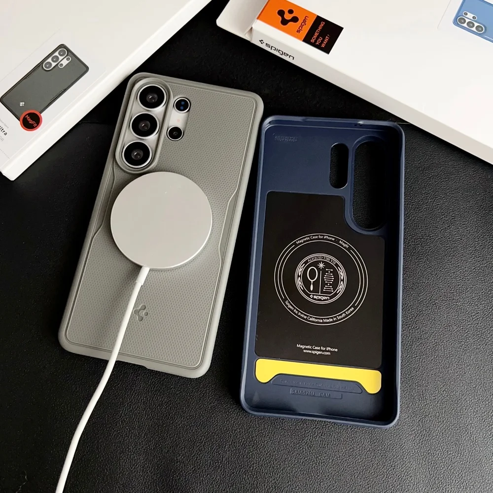 Etui Spigen MagFit TPU Shockproof Armor Magnetic do Samsunga S26 Ultra S26 Plus S26, kompatybilne z bezprzewodowym ładowaniem Magsafe. — zdjęcie produktu 3
