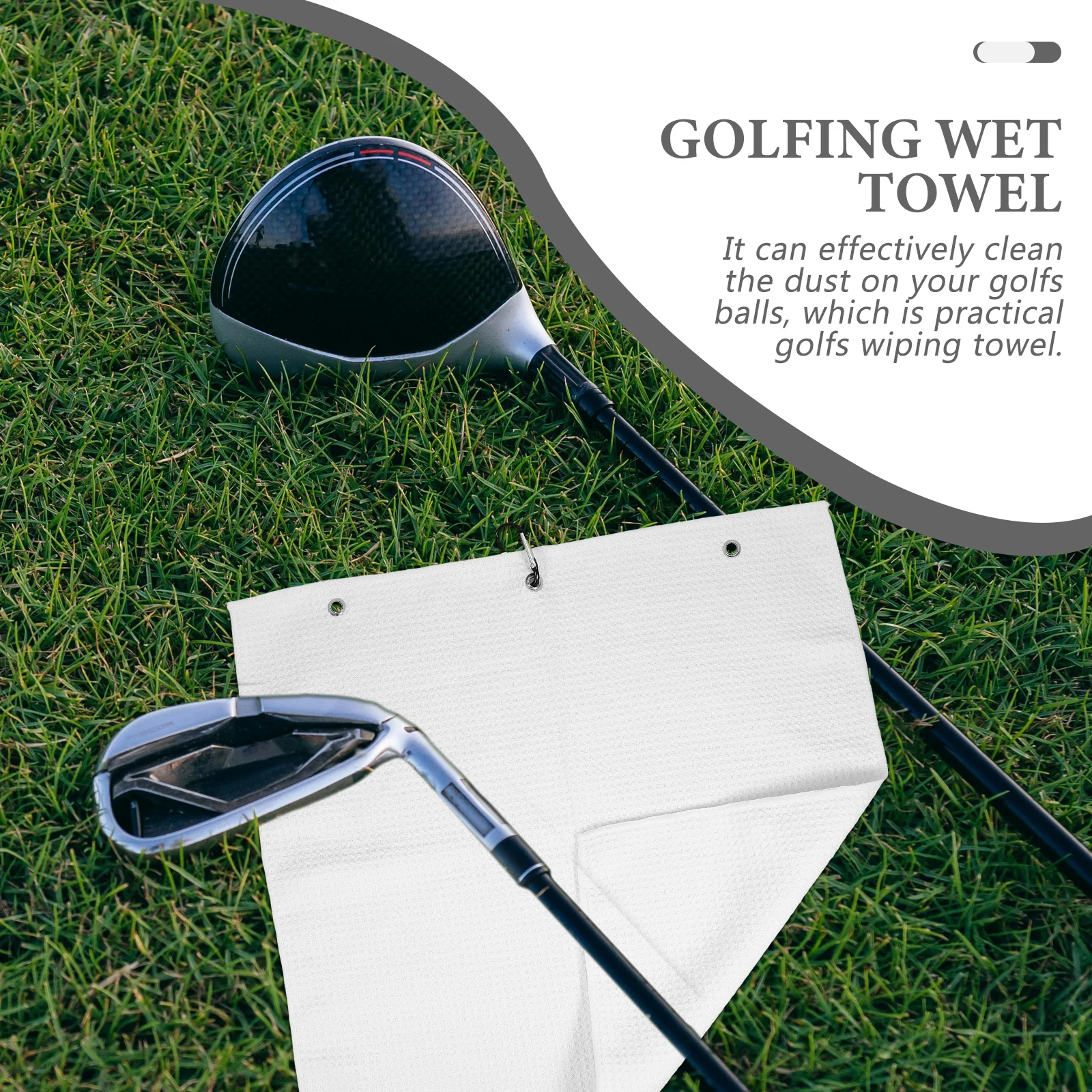 

Golf Towel Microfiber 40x40cm Black White with Buckle Hole Portable Breathable Cleaner Balls Golfs Accessories
