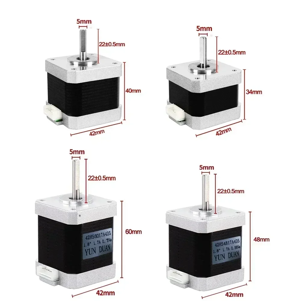 Nema17StepperMotor DriverKit 0.28-0.7Nm 4-Lead 42mm Open Loop Motor for 3D PrinterCNC/Robot/Engraving Machine(XYZA Axis Control)