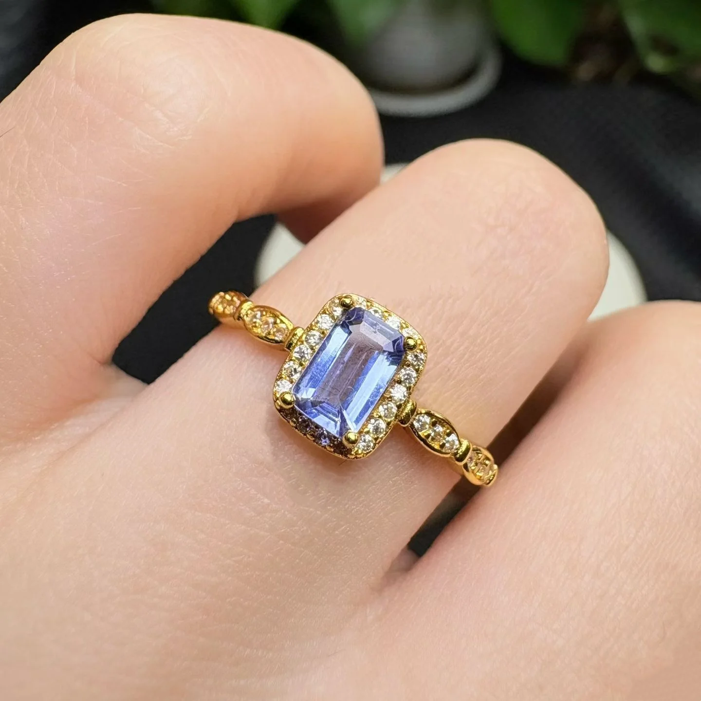 

1 Pc Fengbaowu Natural Tanzanite Square Ring 925 Sterling Silver Reiki Healing Stone Fashion Jewelry Gift For Women