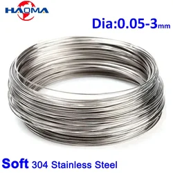 Soft 304 Stainless Steel Wire Single Bright Strand Lashing Steel Wire Diameter 0.05mm 0.3mm 0.6mm 0.8mm 1mm 1.5mm 2.0mm 3.0mm