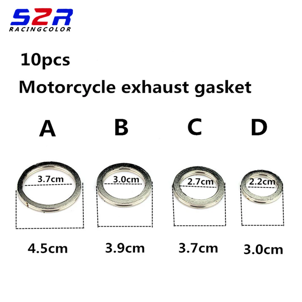 

10 pcs Motorcycle Accessories Exhaust Pipe Gasket For Exhaust Port RETAINING RINGS YAMAHA 125cc 100cc 90cc 150cc Suzuki