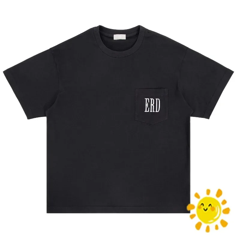 

New Best Quality Pocket Embroidery ERD Logo T Shirt Men Women Casual Top Tee Summer Style T-shirt