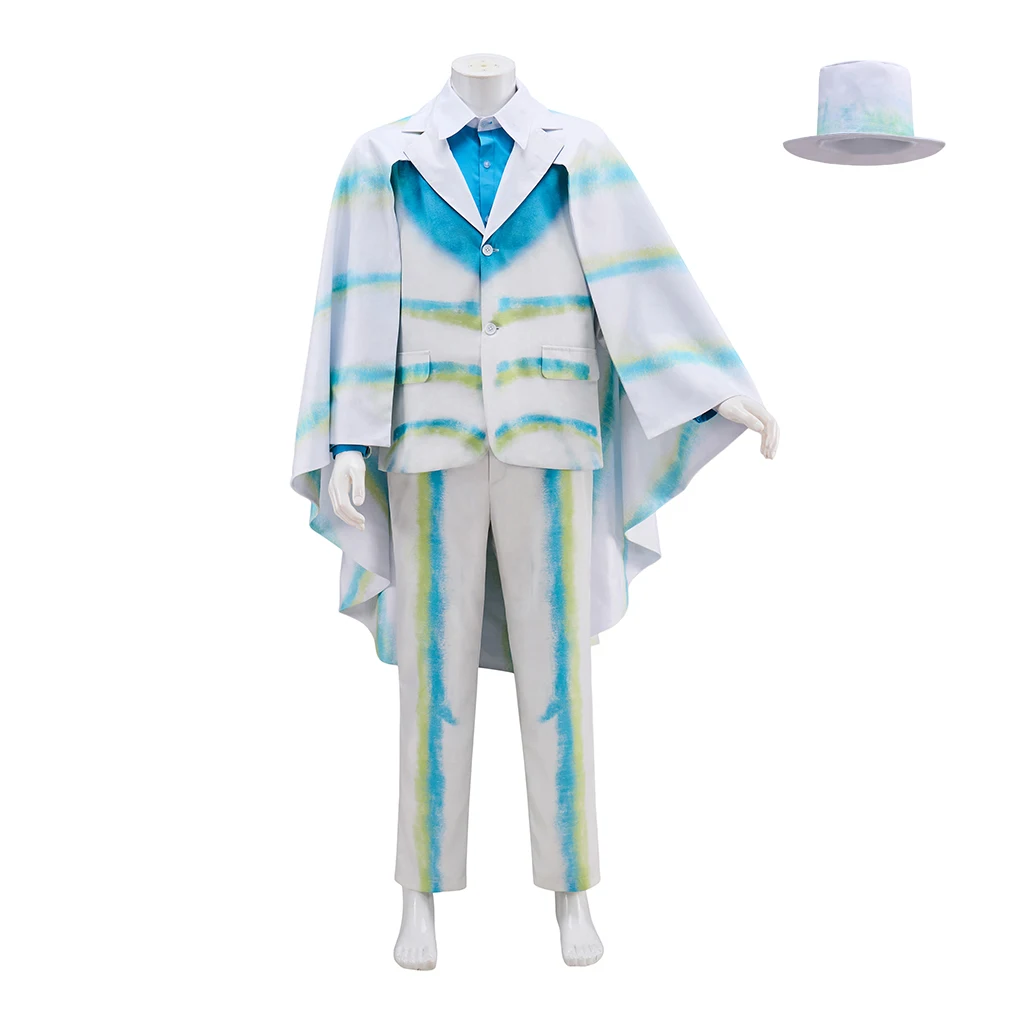 

Haunted Cosplay Mansion Costume Inspired Suit Painting Skull Skeleton Full Set with Hat for Adult Men Halloween Party Outfits