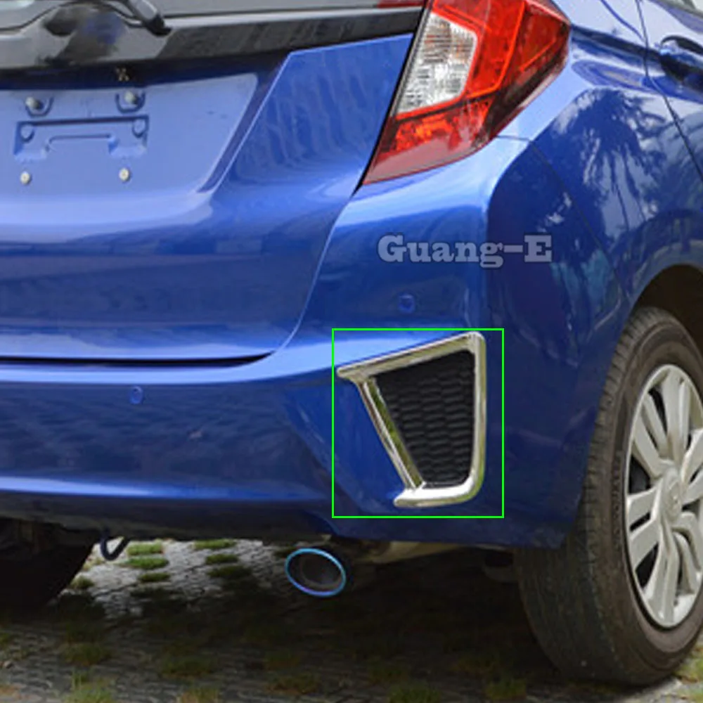 

Car Body ABS Chrome Styling Cover Trim Back Tail Rear Fog Light Lamp Frame Stick Part 2pc For Honda Fit Jazz 2014 2015 2016 2017
