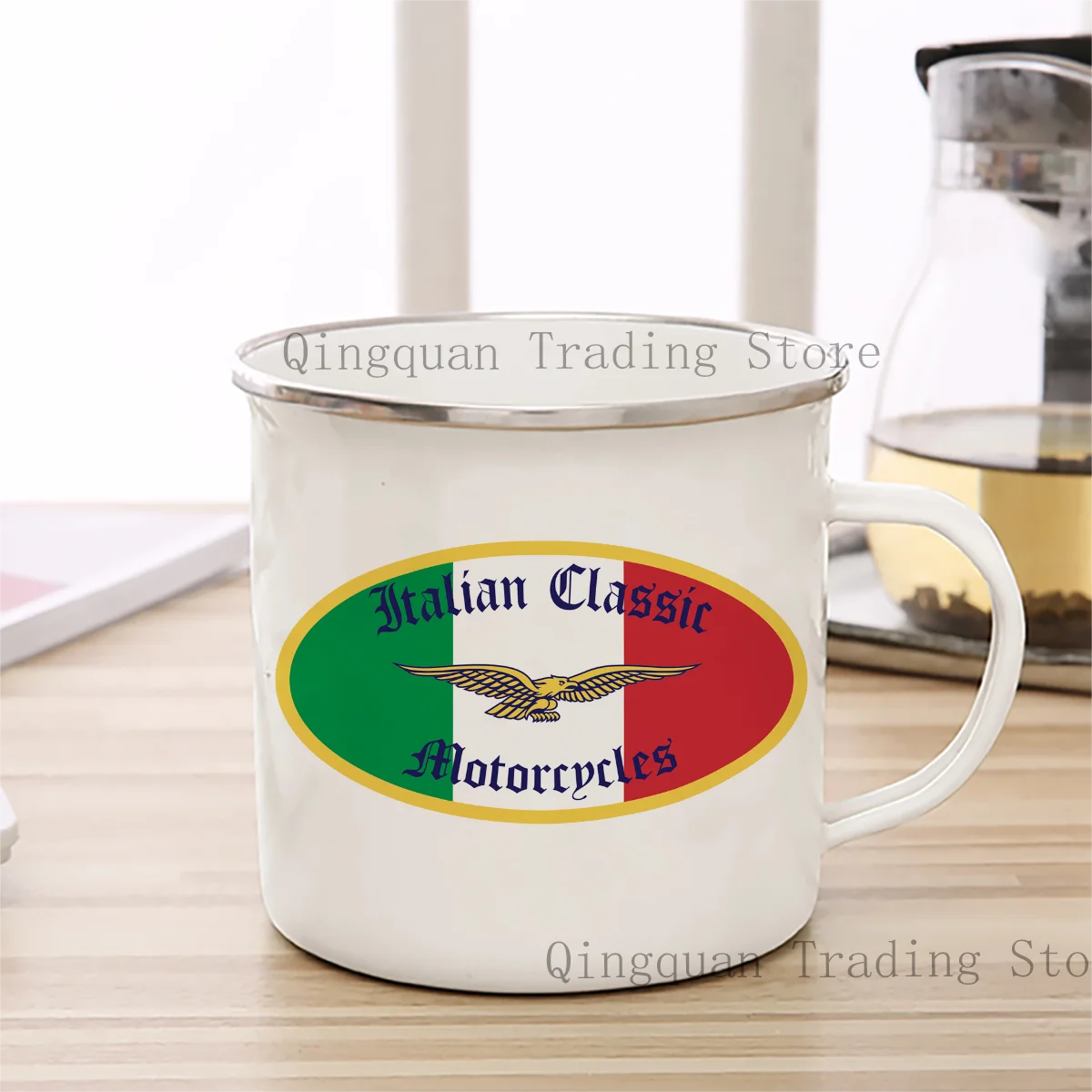 Moto Guzzi Enamelled cup Coffee Mug 11oz Ceramic Coffee Tea Cocoa Cup Handle Tea Drink Cup