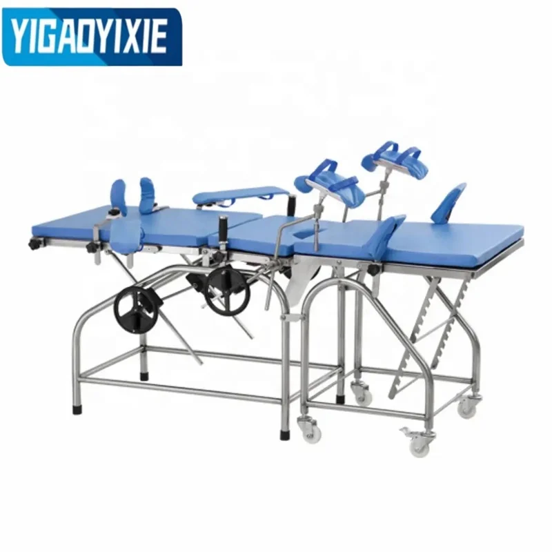 Popular Medical Surgical Multi Function Mechanism Portable Delivery Examination Gynecology Adjustable Obstetric Table Bed