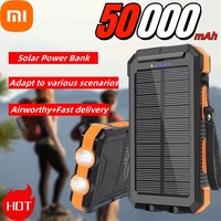 Xiaomi 50000mAh Solar Power Bank Waterproof Large Capacity Fast Charging Powerbank with LED Light for IPhone Samsung HUAWEI