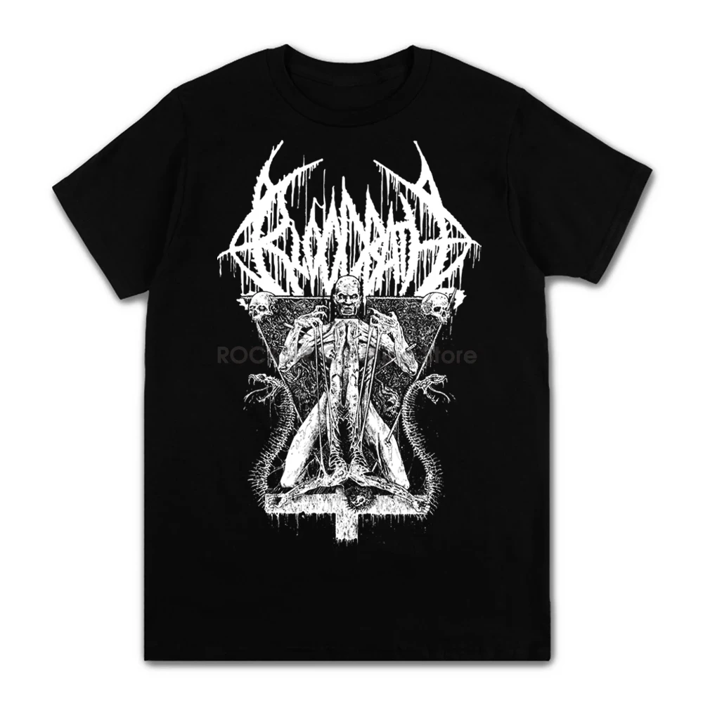 High Quality Men\'s Pure Cotton Bloodbath Death Metal Band Print Tshirt 2023 Summer New Casual Round Neck Short Sleeve Tee XS-3XL