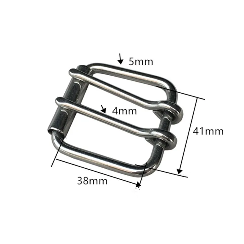 Stainless Steel Double Pin Buckle Solid Cowboy Belt Hardware Roller Wastband Head 44mm 41mm 60mm