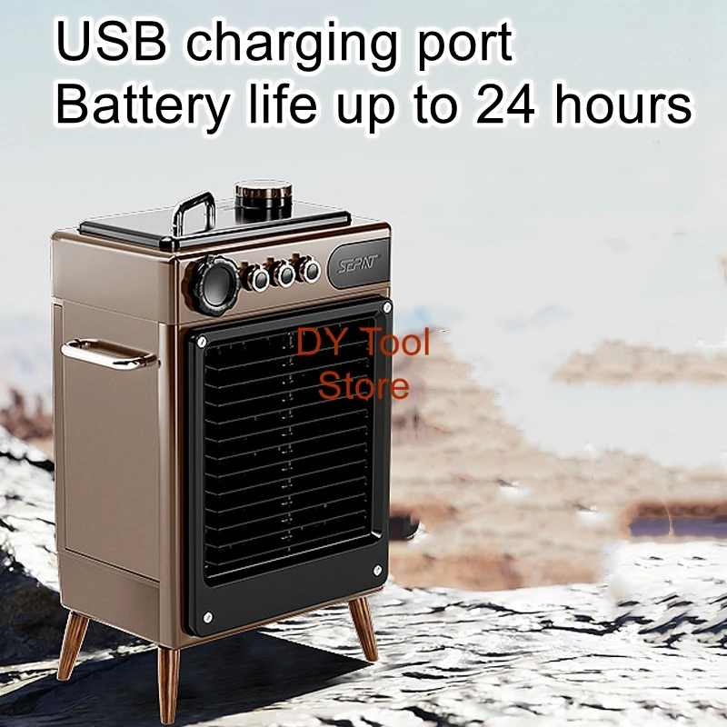 Outdoor tent camping Portable lithium battery DC AC charging Home quiet fan Air conditioning fan chiller