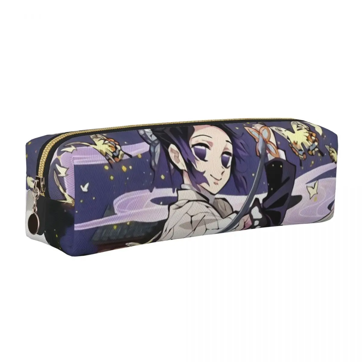 แมลง Hashira Shinobu Kocho ดินสอ Anime Demon Slayer Pencilcases กล่องปากกาสําหรับเด็กผู้หญิงขนาดใหญ่กระเป๋าอุปกรณ์โรงเรียน