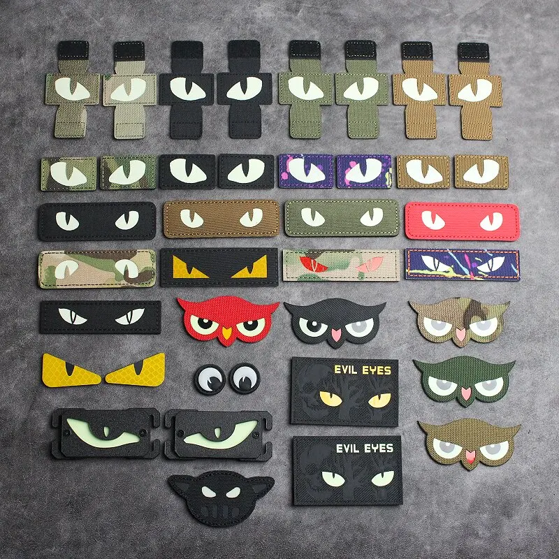 Laser-cut Luminous Badge - You've Been Targeted. Cat-eye Demon Eyes Backpack Hook and Loop Patch