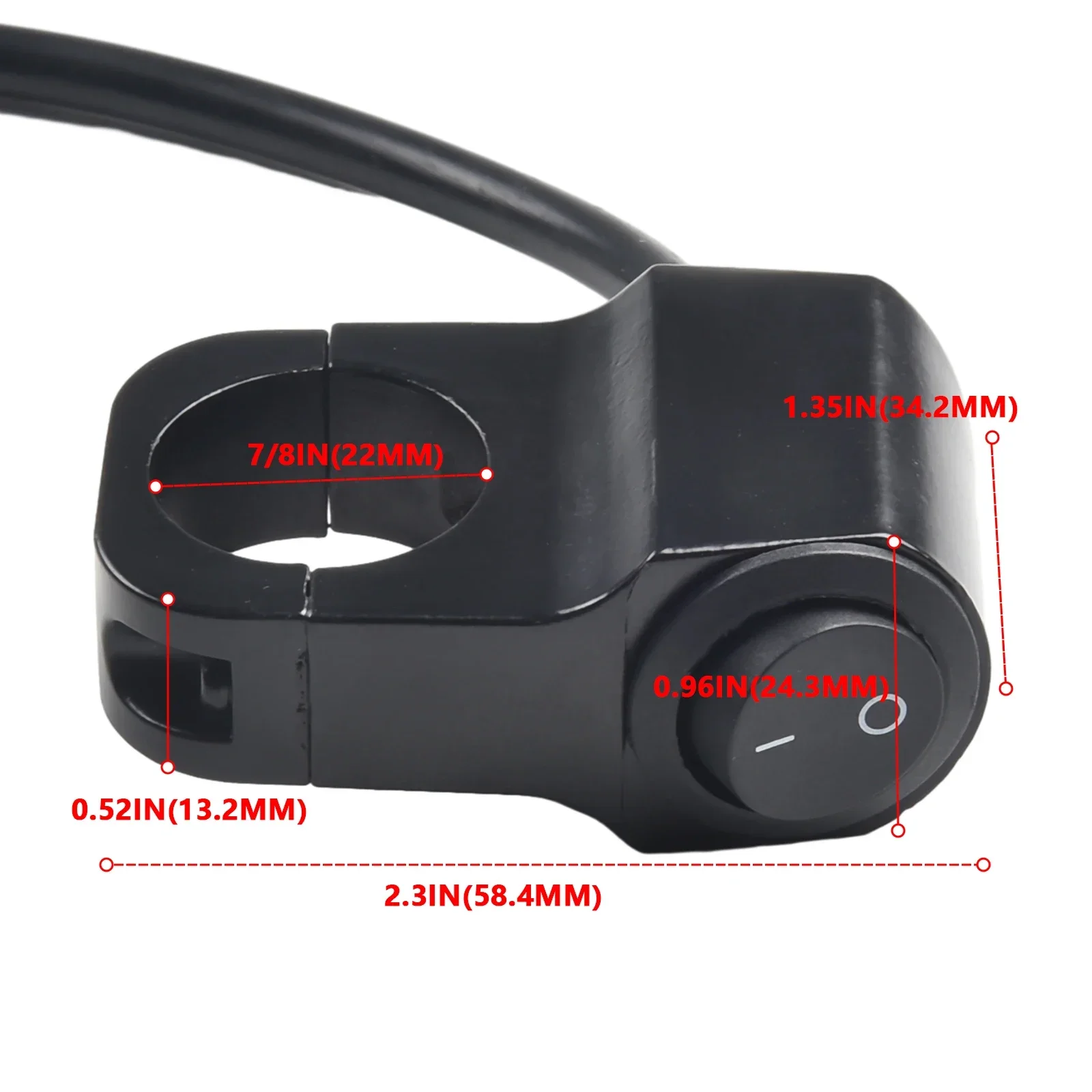 High Quality Headlight Switch ON/OFF Switch Fog Spotlight Switch Handlebar Waterproof 12V Black CNC Aluminum-alloy