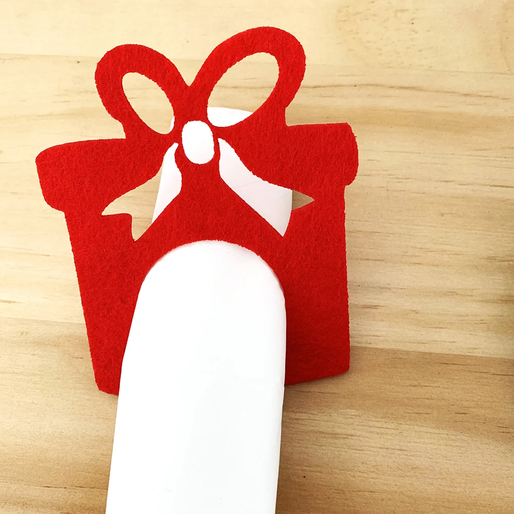 

12pcs Napkin Rings Christmas Napkin Buckles Nonwoven Serviette Holder banquet dinner creative decoration