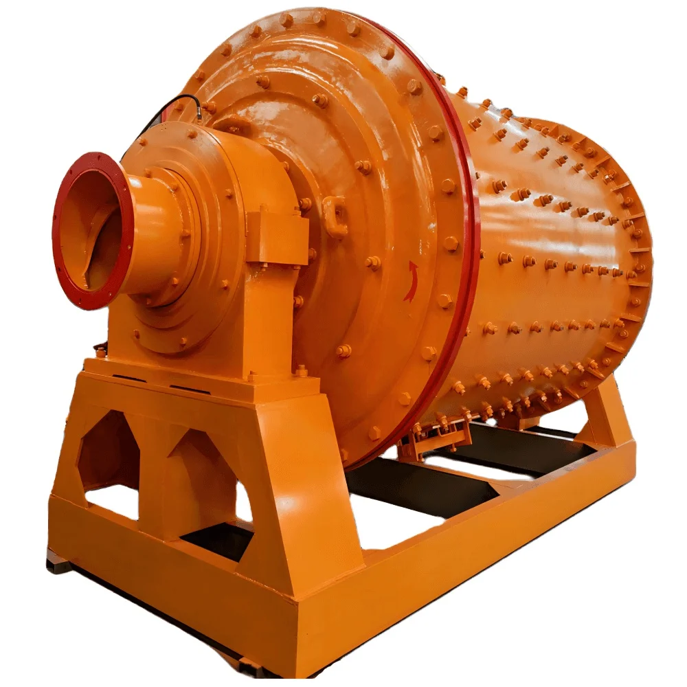 3-10 tph Gold Ore Ball Mill Mining Grinding Equipment With Wear Proof Rubber Liner Bearing Gear Drive Customized Feeding Hopper