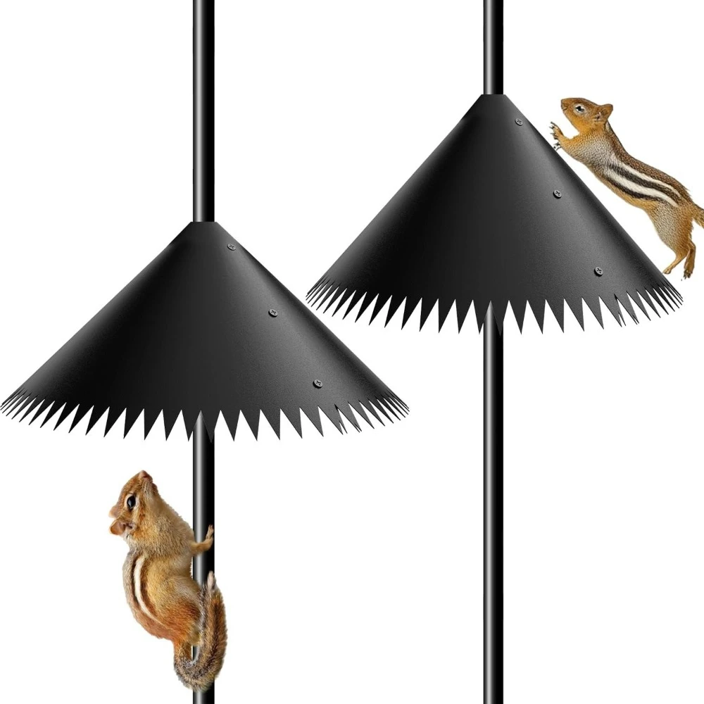 

Outdoor Bird Feeders Wraparound Squirrel Baffle and Suspended Bird Feeder Installed for Bird Feeder Pole Protecting Yard Porch