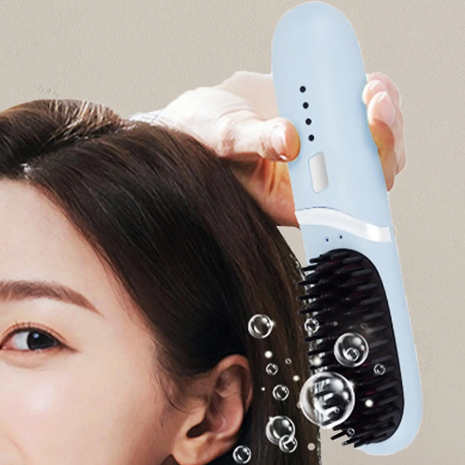 مكواة فرد الشعر اللاسلكية، فرشاة قابلة لإعادة الشحن، 3 إعدادات لدرجة الحرارة، مكواة فرد لاسلكية للنساء والرجال، للسفر، قصيرة وطويلة مجعدة