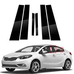 6pcs Set Gloss Black Pillar Post Door Side Window Side Trim Cover Sticker Decoration Fit for KIA Forte Cerato 2014-2018