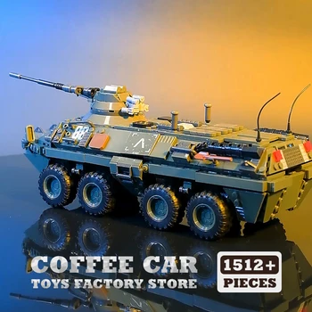 Militare Stryker Auto blindate MOC Building Blocks Carro armato da battaglia principale Mattoni Modello Soldato Veicolo Giocattoli per bambini Ragazzi adulti Regali