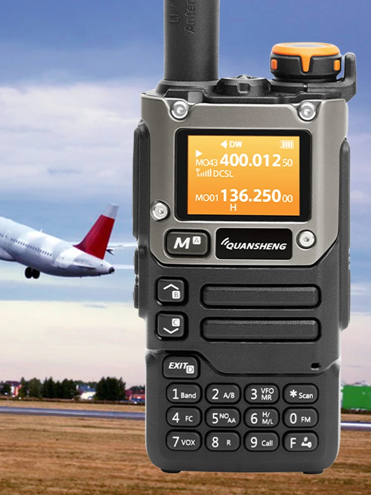 UV-K6 Walkie Talkie 5W Air Band Radio Tyep C Charge UHF VHF DTMF FM Scrambler NOAA Wireless Frequency Two Way CB Radio