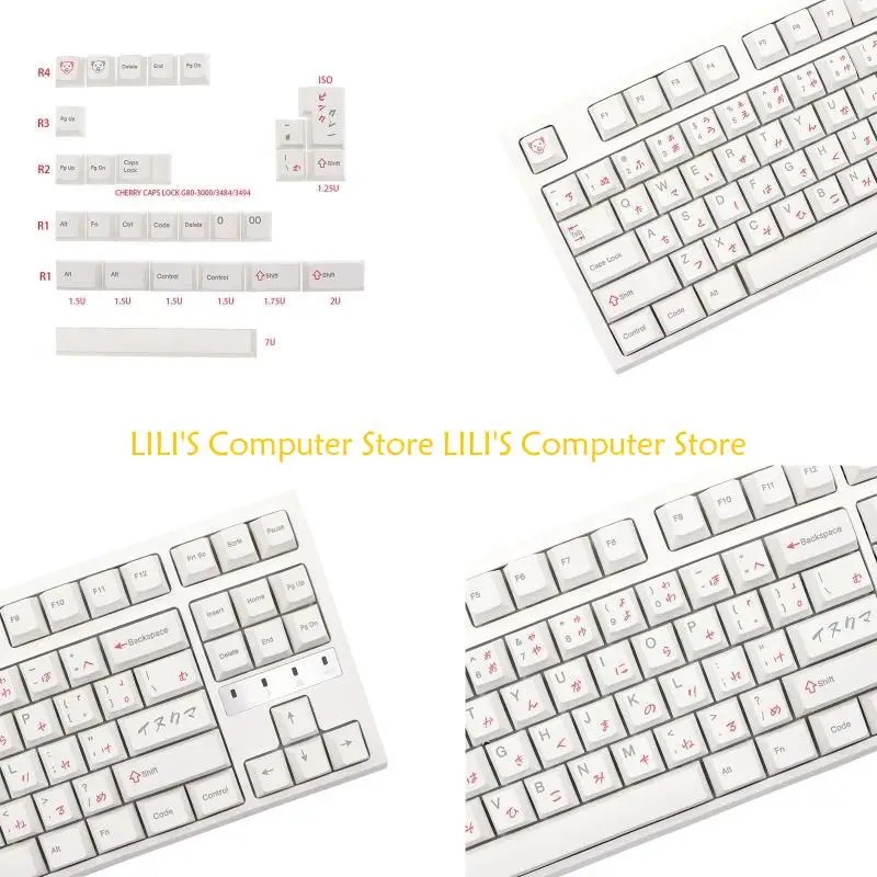 

A52B 131Pcs Keycap Dye Sub Keycaps for Cherry MX Mechanical Japanese Cherry Keyboard