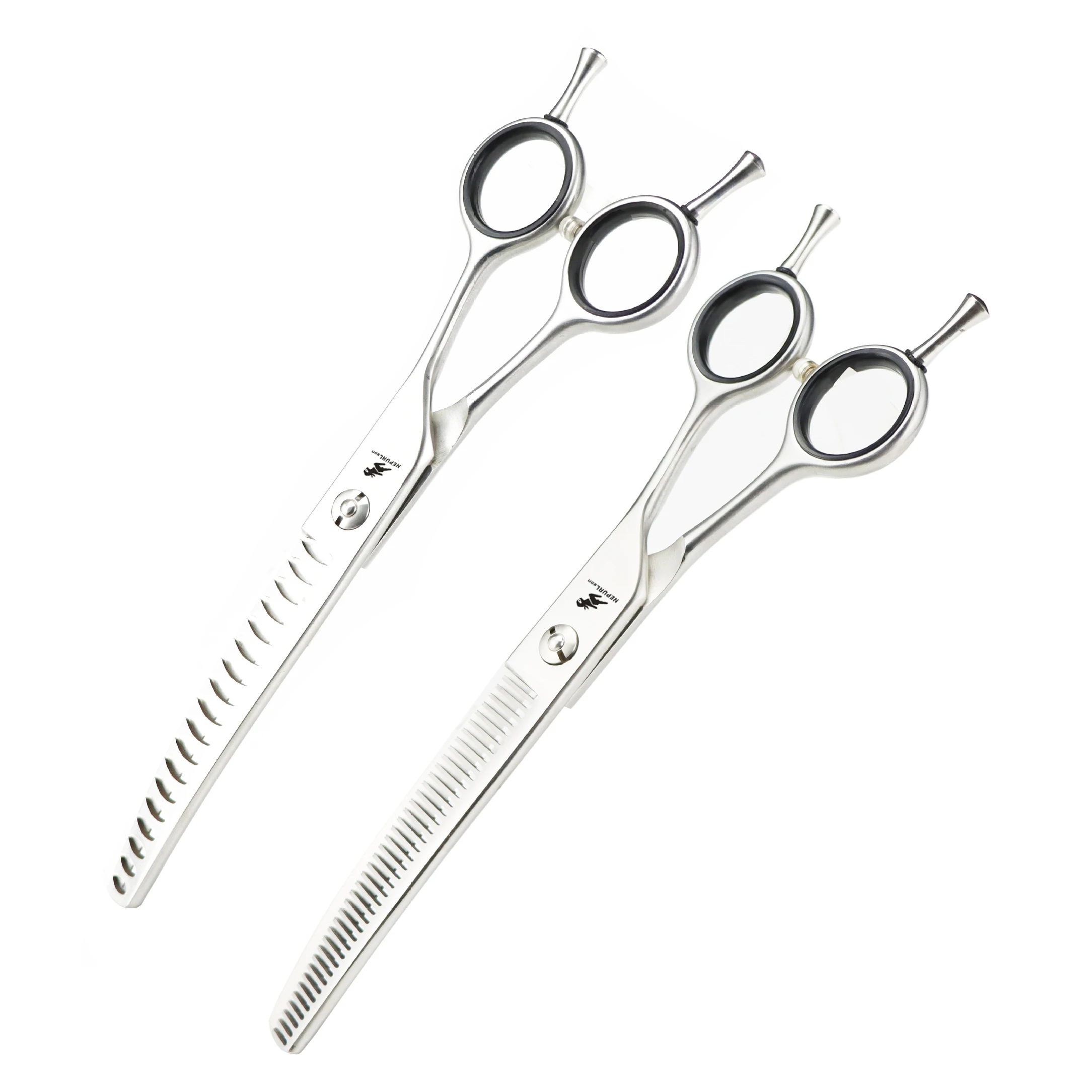 

Dog Grooming Scissors Professional 7" 440C Pet Curved Thinning Scissors Bend Down Chunker Scissors High Quality Dropshipping