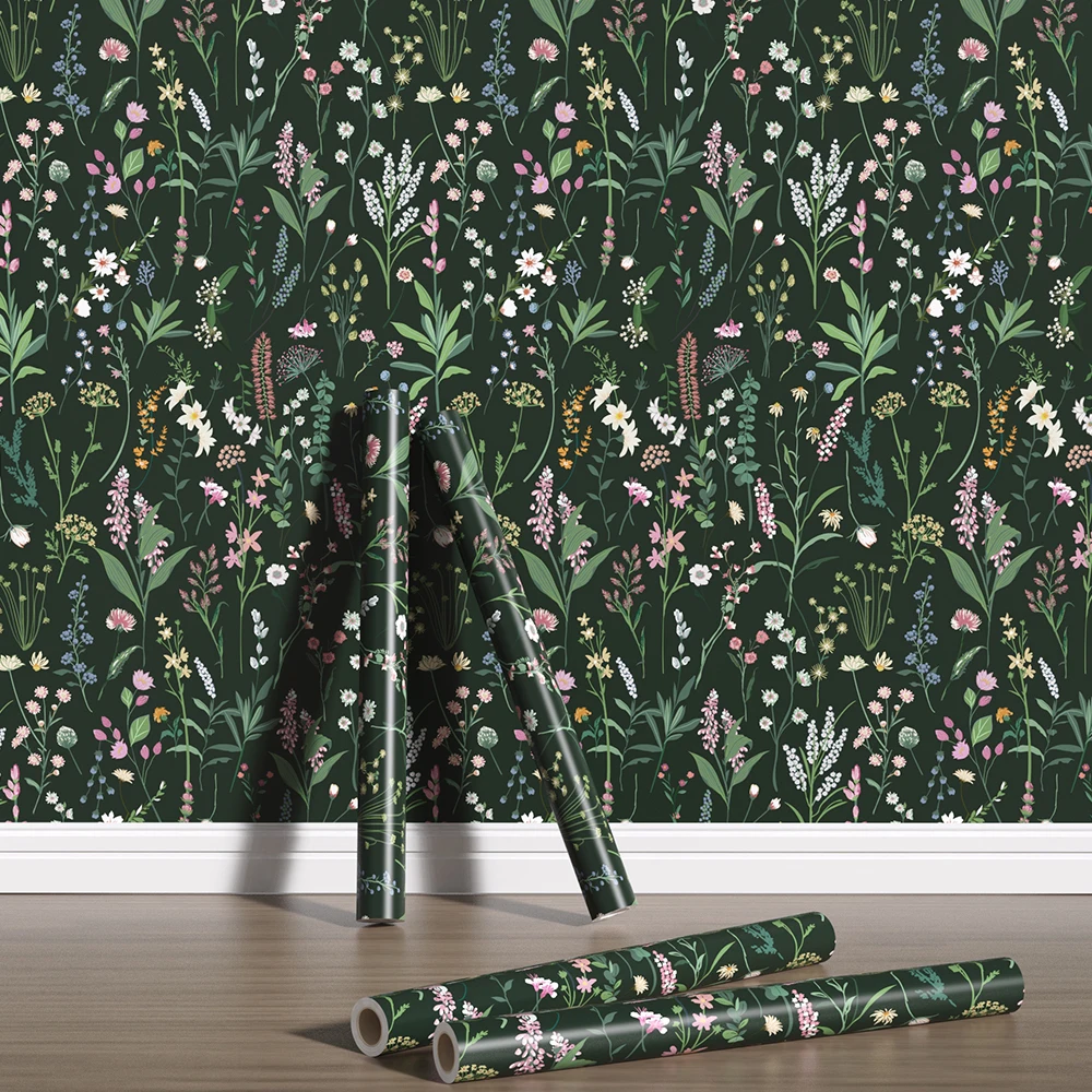 Modern Pvc WaterProof Background Living Room Wallpaper Peel And Stick Removable Floral Self Adhesive Scratch Resistant Wallpaper