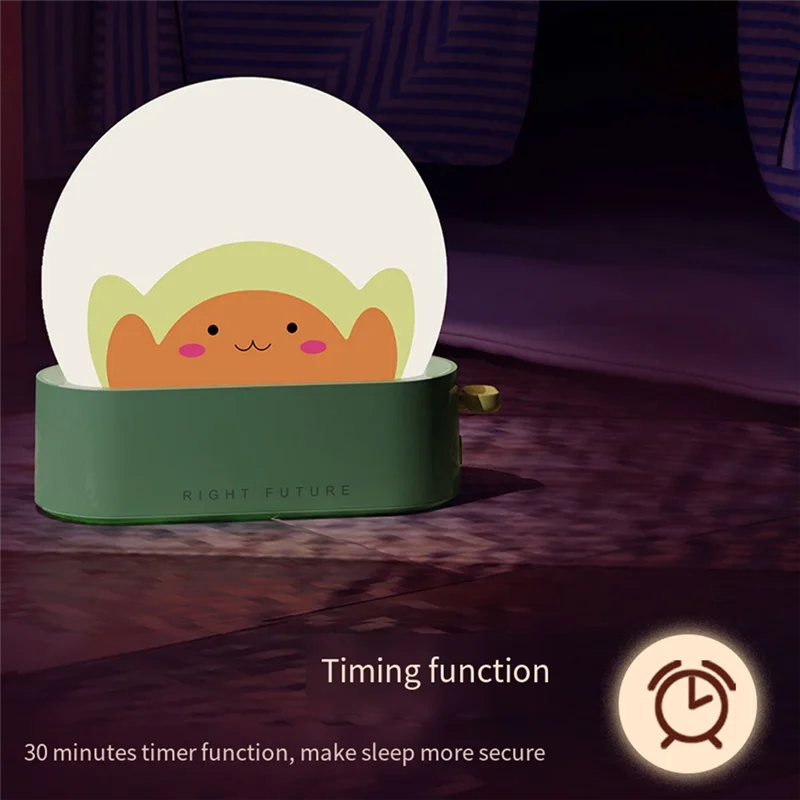 

A07F-Lamp Night Light, Cute Kawaii Decor For Bedroom Bedside, Rechargeable LED Toast Bread With Timer & Adjustable Brightness