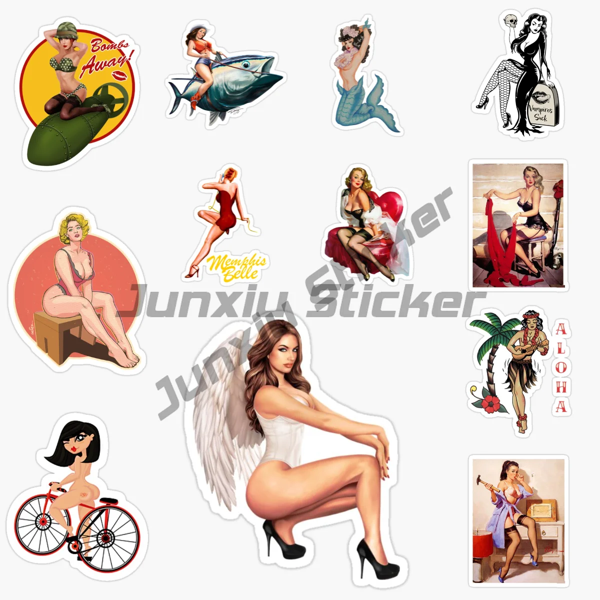 

Pin Up Girl Poster Girl Sexy Tool Car Sticker Vinyl Self-Adhesive Waterproof Sunscreen Sticker Customizable Car Accessories Deca