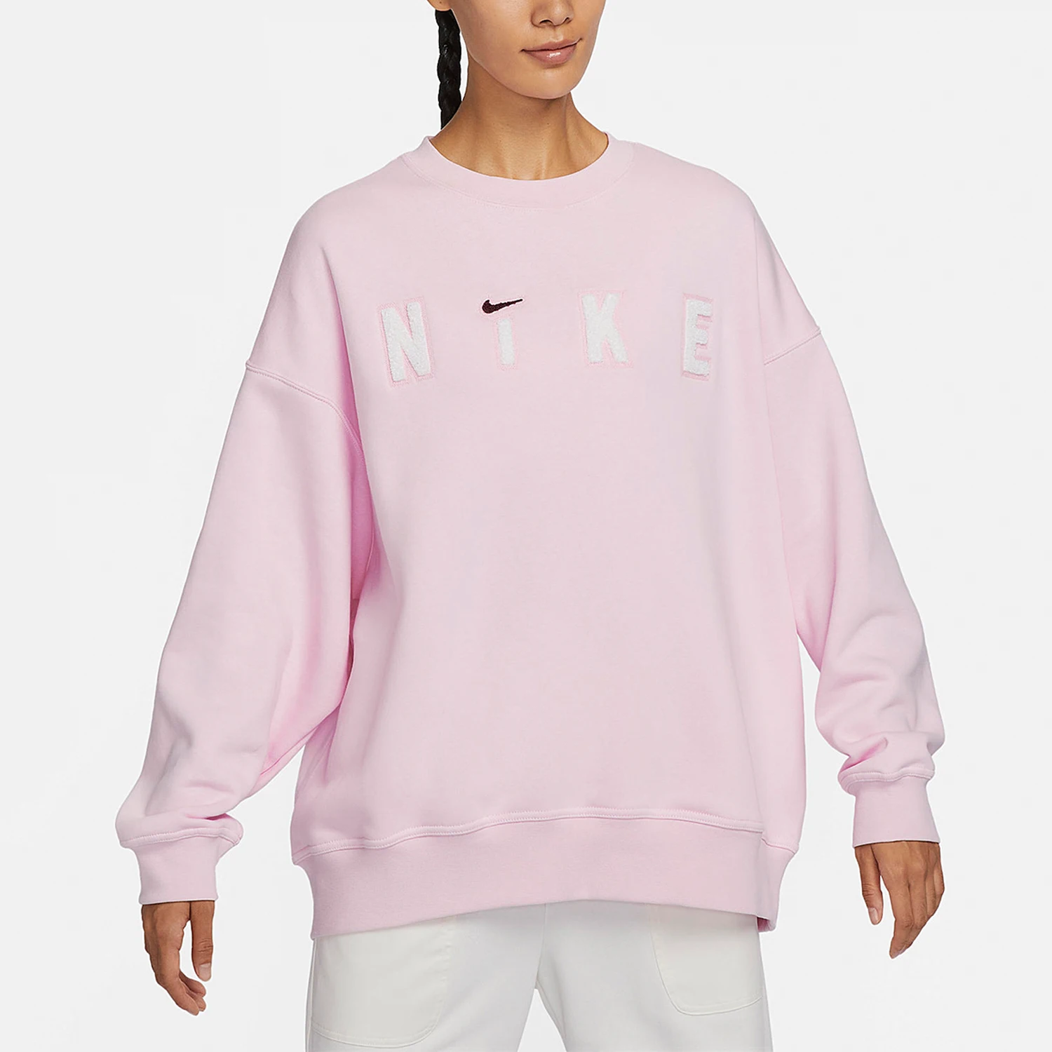 Nike Authentic New Women's Knitted Velvet Round Neck Hoodie FV4012-663