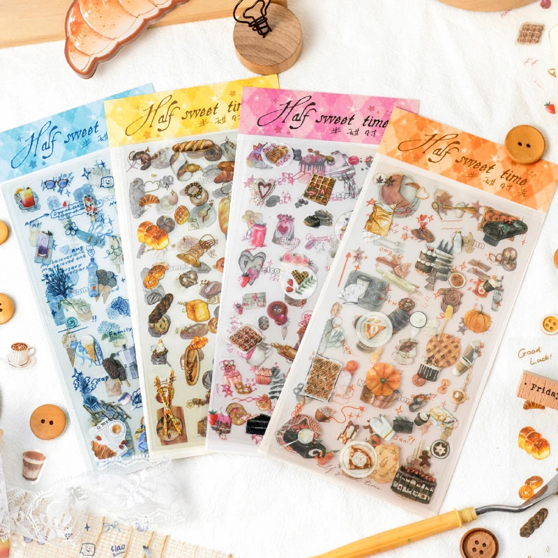 

Card Lover, 6 шт. [Серия Half Sweet Time] INS Life, наклейки для справочника, наклейки для домашних животных, бумажный материал для скрапбукинга, набор для скрапбукинга