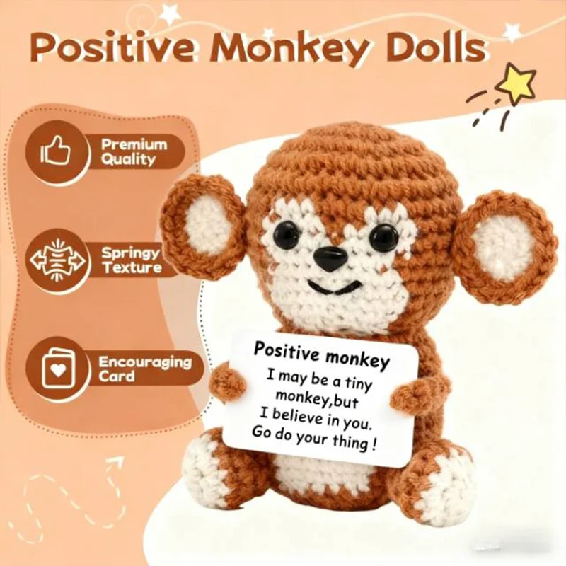 Positive Funny Cute Poop Doll Emotional Support Pickles Handmade Home Office Decor Ornaments Crochet Knitting Christmas Gift