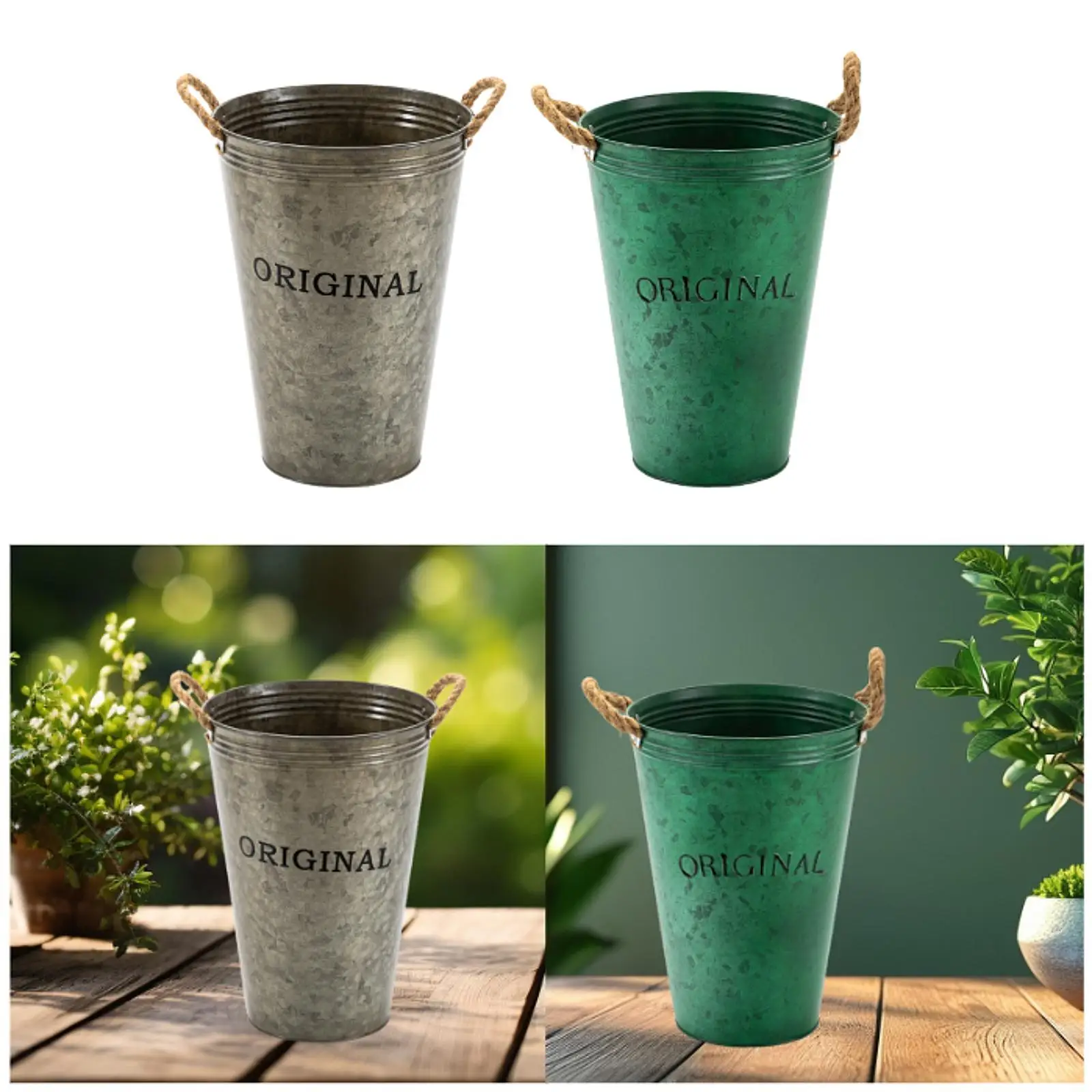 

Garden Plant Pot Flower Pot Planter Multipurpose Sturdy Rustic with Handles for