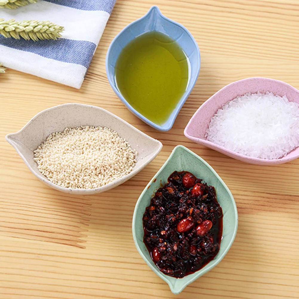 Dip Bowls Dish Condiment Home Kitchen Straw Cute Dipping Dishes Excellent Fiber Heart Ketchup Leaves Mini Salad