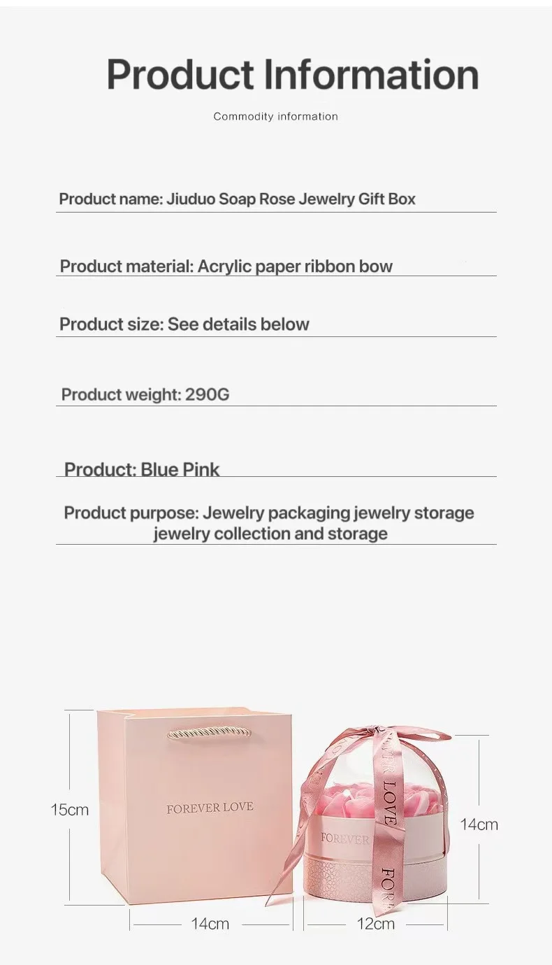 Rose Flower Jewelry Gift Box - Perfect for Girlfriend, Elegant Rose Jewelry Set in Exquisite Gift Box - view 4
