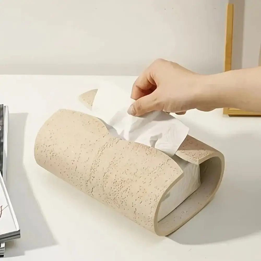 Modern Resin Tissue Box Cave Stone Design Home Decor Napkin Holder Napkin Dispenser Home Decor