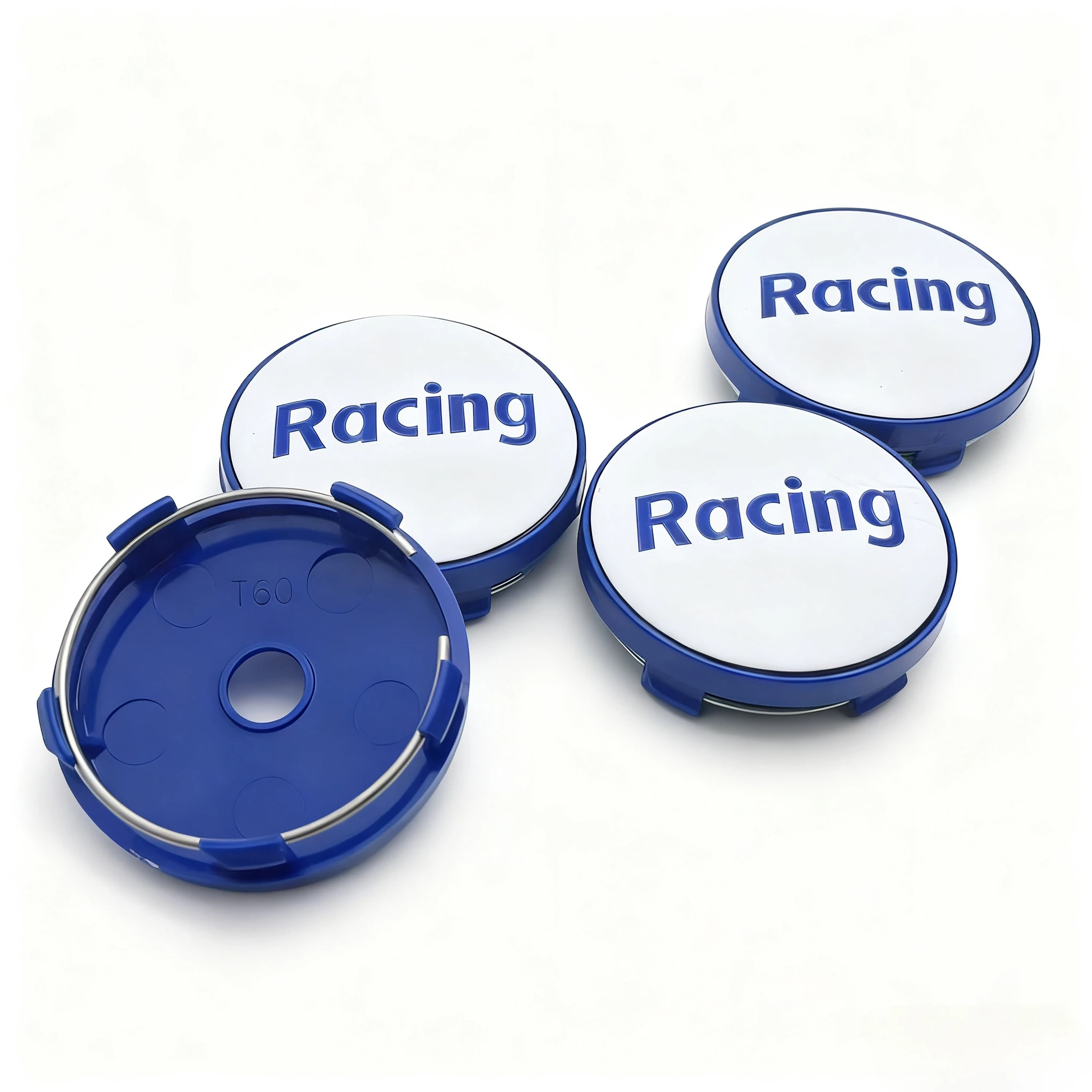 4pcs Racing Letter Logo Emblem Car Wheel Center Caps 60mm 56mm Wheels Hub Centre Cap Rim Hubcaps Cover Replace Car Accessories
