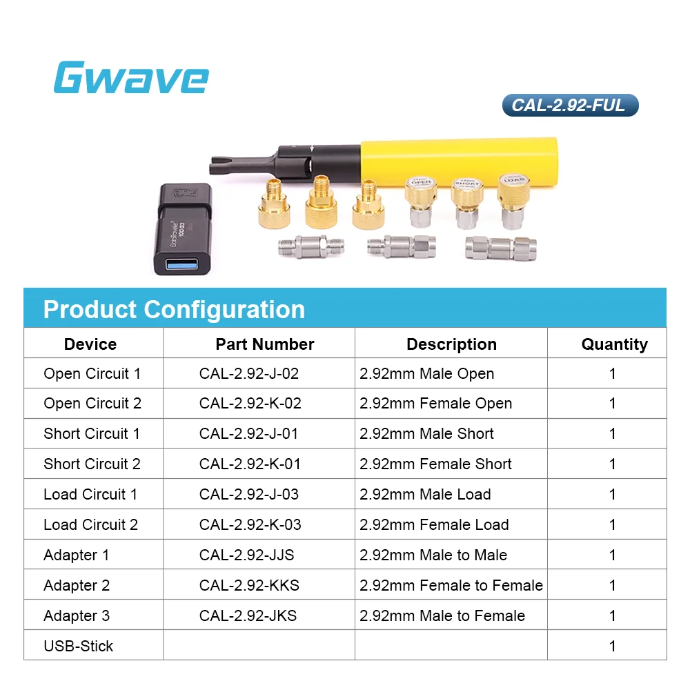 High Frequency 2.92mm Female&Male Open Short Load Adapter 50 Ohm Complete Calibration Kit DC To 40 GHz RF Gwave For VNA