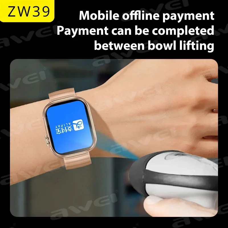 ZW39 ساعة ذكية للياقة البدنية مقاومة للماء ، معدل ضربات القلب ، جهاز مراقبة ضغط الدم ، الرياضة الصحية ، شاشة عالية الدقة ، ساعة ذكية ،