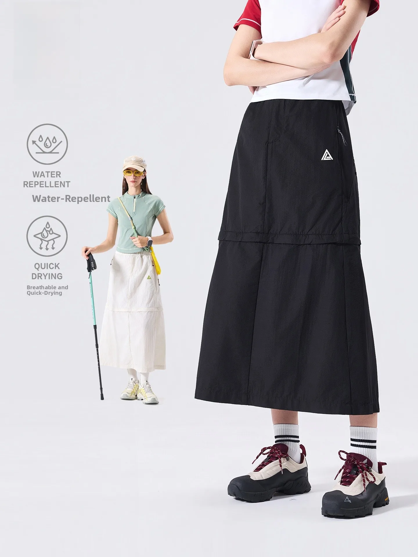 Waterproof Breathable Quick Dry Outdoor Workwear Half Skirt Women's Summer  Color Slimming Casual A-Line Skirt
