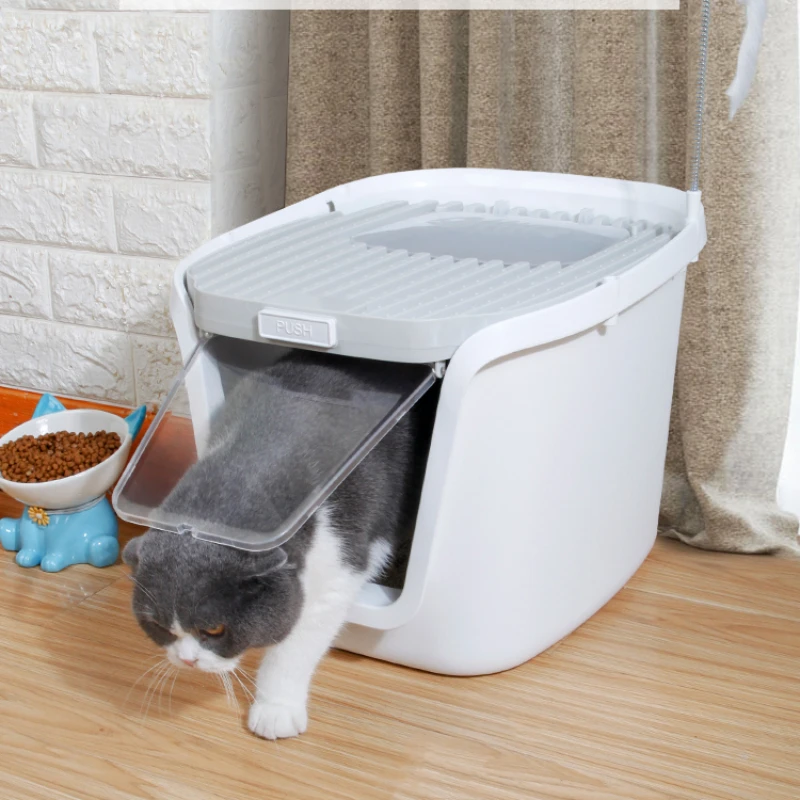 

Sandbox Supplies Training Cat Bedpans Big Villa Enclosed Toilet Cage Cat Bedpans Bathroom Kedi Tuvaleti Pet Products RR50CB